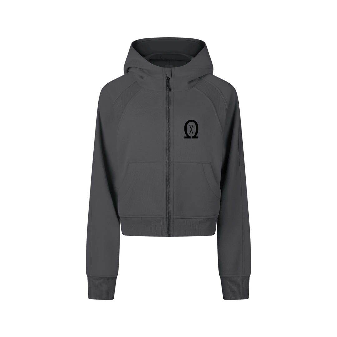 Cropped Zip-Through Hoodie 