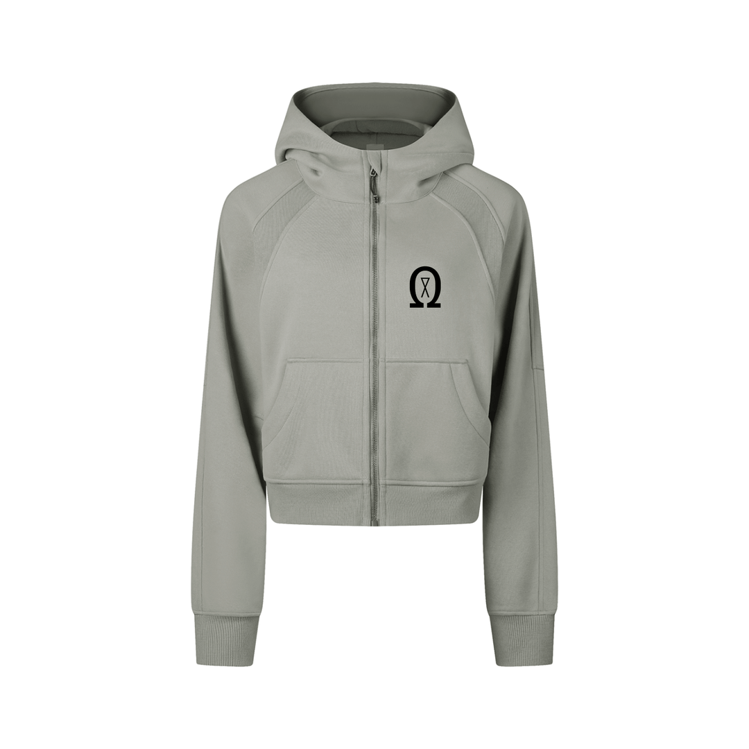 Cropped Zip-Through Hoodie 