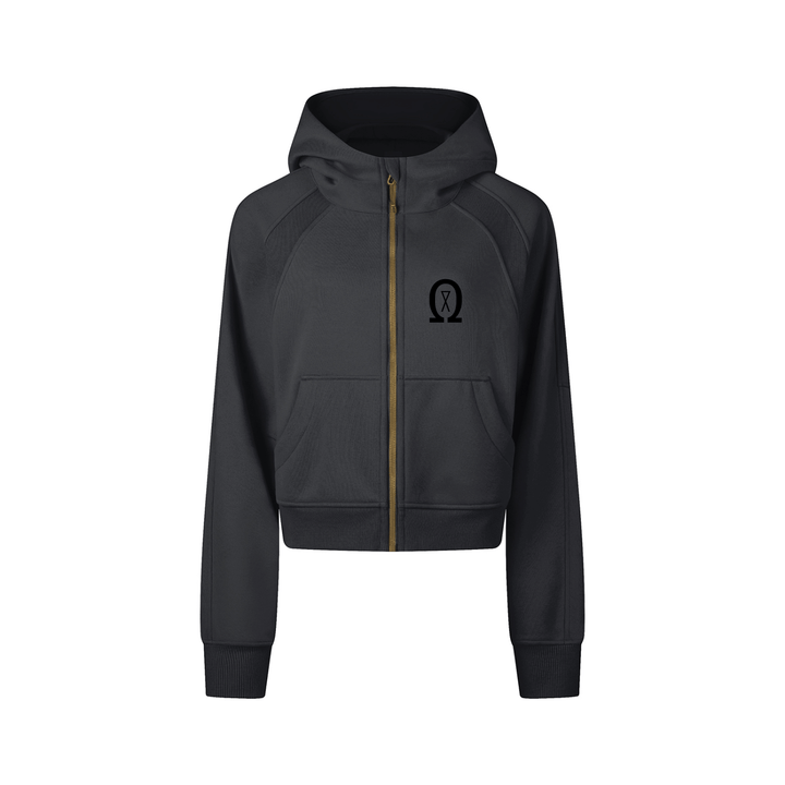 Cropped Zip-Through Hoodie 
