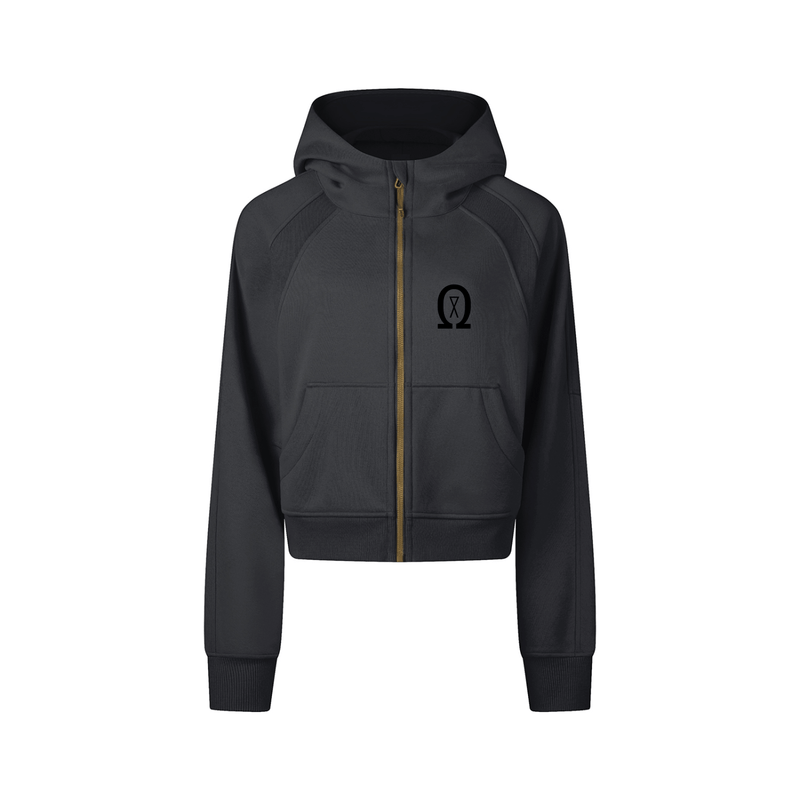 Cropped Zip-Through Hoodie 