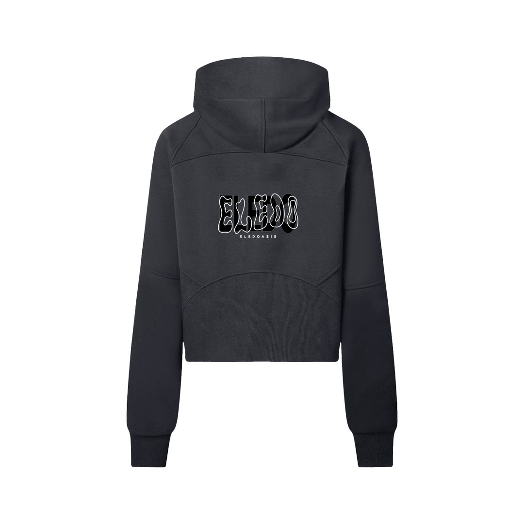 cropped half-zip hoodie