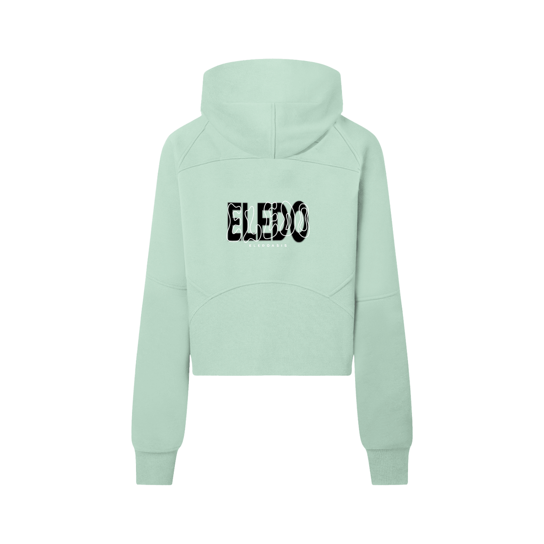cropped half-zip hoodie