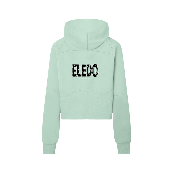 cropped half-zip hoodie