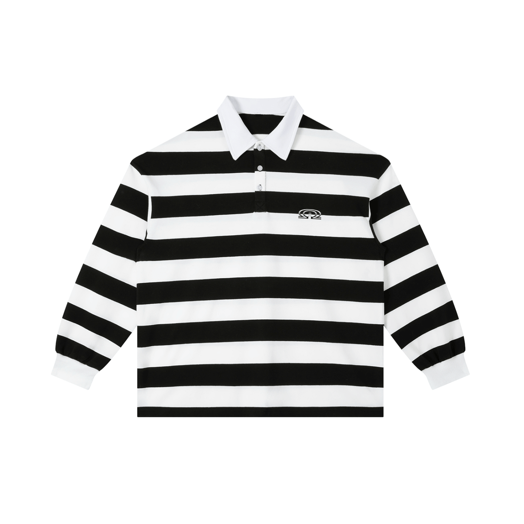 color block stripe polo shirt